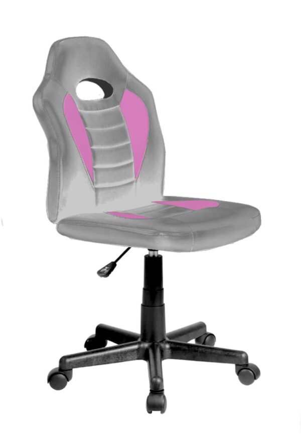 כיסא תלמיד ארגונומי לנוער בצבע כסוף וורוד chairSP