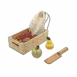 סלסלת פירות מעץ לילדים W10B473 מאת בית העץ